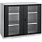 Schäfer Shop Genius Armoire à portes battantes FS, acier, fenêtre, trous d'aération, L 1343 x P 520 x H 1105 mm, 3 HC, alu blanc/gris anthracite, jusqu'à 450 kg
