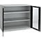 Schäfer Shop Genius Armoire à portes battantes FS, acier, fenêtre, trous d'aération, L 1343 x P 520 x H 1105 mm, 3 HC, alu blanc/gris anthracite, jusqu'à 450 kg