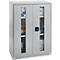 Schäfer Shop Genius Armoire à portes battantes FS, acier, fenêtre, trous d'aération, L 810 x P 520 x H 1105 mm, 3 HC, alu blanc/alu blanc, jusqu'à 180 kg