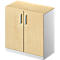 Schäfer Shop Genius Armoire à portes battantes TETRIS SOLID, 2 HC, l. 800 mm, verrouillable, avec plateau de finition, coloris érable/alu blanc 