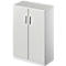 Schäfer Shop Genius Armoire à portes battantes TETRIS SOLID, 3 HC, l. 800 mm, verrouillable, avec plateau de finition, gris clair/alu blanc 