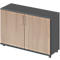 Schäfer Shop Genius Armoire à portes battantes TETRIS WOOD, 2 HC, hauteur incl. patins, L 1200 mm, graphite/chêne