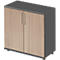 Schäfer Shop Genius Armoire à portes battantes TETRIS WOOD, 2 HC, hauteur incl. patins, L 800 mm, graphite/chêne