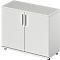 Schäfer Shop Genius Armoire à portes battantes TETRIS WOOD, 2 HC, hauteur (patins inclus), l. 1000 mm, gris clair