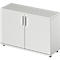 Schäfer Shop Genius Armoire à portes battantes TETRIS WOOD, 2 HC, hauteur (patins inclus), l. 1200 mm, gris clair