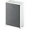 Schäfer Shop Genius Armoire à portes battantes TETRIS WOOD, 3 HC, hauteur incl. patins, L 800 mm, blanc/graphite