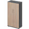 Schäfer Shop Genius Armoire à portes battantes TETRIS WOOD, 4 HC, hauteur incl. patins, L 800 mm, graphite/chêne