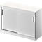 Schäfer Shop Genius Armoire à portes coulissantes TETRIS SOLID, 2 HC, l. 1200 mm, avec plateau de finition de 19 mm, blanc/alu blanc