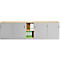 Schäfer Shop Genius Armoire à portes coulissantes TETRIS SOLID, 2 HC, L 1200 mm, plaque de recouvrement 19 mm incluse, décor érable/alu blanc