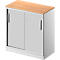 Schäfer Shop Genius Armoire à portes coulissantes TETRIS SOLID, 2 HC, L 800 mm, plaque de recouvrement 19 mm incluse, décor hêtre/alu blanc