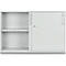Schäfer Shop Genius Armoire à portes coulissantes TETRIS WOOD, 2 HC, socle en acier inclus, L 1200 x P 421 x H 800 mm, gris clair