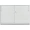 Schäfer Shop Genius Armoire à portes coulissantes TETRIS WOOD, 2 HC, socle en acier inclus, L 1200 x P 421 x H 800 mm, gris clair