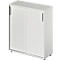 Schäfer Shop Genius Armoire à portes coulissantes TETRIS WOOD, 3 HC, L 1000 mm, hauteur incl. patins, gris clair