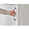Schäfer Shop Genius Armoire à portes coulissantes TETRIS WOOD, 3 HC, l. 1200 mm, avec socle en acier, blanc 