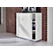 Schäfer Shop Genius Armoire à portes coulissantes TETRIS WOOD, 3 HC, l. 1200 mm, avec socle en acier, blanc 