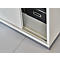 Schäfer Shop Genius Armoire à portes coulissantes TETRIS WOOD, 3 HC, l. 1200 mm, avec socle en acier, gris clair 