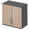 Schäfer Shop Genius Armoire à poser TETRIS WOOD, 2 HC, L 800 mm, verrouillable graphite/chêne