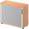Schäfer Shop Genius Armoire à rideau coulissant transversal TETRIS WOOD, 2 HC, l. 1000 mm, hauteur (patins inclus), coloris hêtre