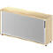 Schäfer Shop Genius Armoire à rideau coulissant transversal TETRIS WOOD, 2 HC, l. 1600 mm, hauteur (patins inclus), coloris érable