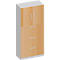 Schäfer Shop Genius Armoire combinée TETRIS SOLID, 1 étagère derrière 2 portes + 3 tiroirs à DS, l. 800 x P 413 x H 2143 mm, décor hêtre/alu blanc