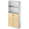 Schäfer Shop Genius Armoire combinée TETRIS SOLID, 5 HC, portes battantes en verre, l. 1000 mm, verrouillable