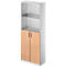 Schäfer Shop Genius Armoire combinée TETRIS SOLID, 5 HC, portes battantes en verre, l. 800 mm, verrouillable