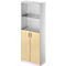 Schäfer Shop Genius Armoire combinée TETRIS SOLID, 5 HC, portes battantes en verre, l. 800 mm, verrouillable