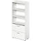 Schäfer Shop Genius Armoire combinée TETRIS WOOD, 5 HC, H 1910 mm, 2 tiroirs à dossiers suspendus, hauteur (patins inclus), blanc