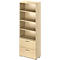 Schäfer Shop Genius Armoire combinée TETRIS WOOD, 6 HC, H 2270 mm, 2 tiroirs à dossiers suspendus, hauteur (patins inclus), coloris érable