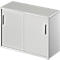 Schäfer Shop Genius Armoire d'appoint TETRIS SOLID, 2 HC, à la hauteur de bureau, l. 1000 mm, plateau de finition de 25 mm, gris clair/alu blanc
