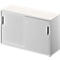 Schäfer Shop Genius Armoire d'appoint TETRIS SOLID, 2 HC, à la hauteur de bureau, l. 1200 mm, plateau de finition de 25 mm, blanc