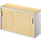 Schäfer Shop Genius Armoire d'appoint TETRIS SOLID, 2 HC, à la hauteur de bureau, l. 1200 mm, plateau de finition de 25 mm, érable/alu blanc