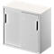 Schäfer Shop Genius Armoire d'appoint TETRIS SOLID, 2 HC, à la hauteur de bureau, l. 800 mm, plateau de finition de 25 mm, blanc/alu blanc