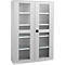 Schäfer Shop Genius Armoire en acier FS, en tôle d'acier, avec fenêtre d'inspection, trous de ventilation, L 1343 x P 620 x H 1950 mm, 5 HC, jusqu'à 750 kg, alu blanc/alu blanc