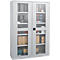 Schäfer Shop Genius Armoire en acier FS, en tôle d'acier, avec fenêtre d'inspection, trous de ventilation, L 1343 x P 620 x H 1950 mm, 5 HC, jusqu'à 750 kg, alu blanc/alu blanc
