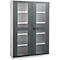 Schäfer Shop Genius Armoire en acier FS, en tôle d'acier, avec fenêtre d'inspection, trous de ventilation, L 1343 x P 620 x H 1950 mm, 5 HC, jusqu'à 750 kg, alu blanc/gris clair