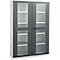 Schäfer Shop Genius Armoire en acier FS, en tôle d'acier, avec fenêtre d'inspection, trous de ventilation, L 1343 x P 620 x H 1950 mm, 5 HC, jusqu'à 750 kg, gris clair/anthracite