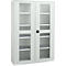 Schäfer Shop Genius Armoire en acier FS, en tôle d'acier, avec fenêtre d'inspection, trous de ventilation, L 1343 x P 620 x H 1950 mm, 5 HC, jusqu'à 750 kg, gris clair/gris clair
