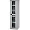 Schäfer Shop Genius Armoire en acier FS, en tôle d'acier, avec fenêtre d'inspection, trous de ventilation, L 545 x P 520 x H 1950 mm, 5 HC, jusqu'à 250 kg, alu blanc/alu blanc
