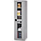Schäfer Shop Genius Armoire en acier FS, en tôle d'acier, avec fenêtre d'inspection, trous de ventilation, L 545 x P 520 x H 1950 mm, 5 HC, jusqu'à 250 kg, alu blanc/alu blanc