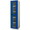 Schäfer Shop Genius Armoire en acier FS, en tôle d'acier, avec fenêtre d'inspection, trous de ventilation, L 545 x P 520 x H 1950 mm, 5 HC, jusqu'à 250 kg, gris clair/bleu gentiane