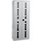 Schäfer Shop Genius Armoire en acier FS, en tôle d'acier, avec fenêtre d'inspection, trous de ventilation, L 810 x P 520 x H 1950 mm, 5 HC, jusqu'à 300 kg, alu blanc/alu blanc