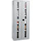 Schäfer Shop Genius Armoire en acier FS, en tôle d'acier, avec fenêtre d'inspection, trous de ventilation, L 810 x P 520 x H 1950 mm, 5 HC, jusqu'à 300 kg, alu blanc/alu blanc