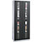 Schäfer Shop Genius Armoire en acier FS, en tôle d'acier, avec fenêtre d'inspection, trous de ventilation, L 810 x P 520 x H 1950 mm, 5 HC, jusqu'à 300 kg, alu blanc/anthracite