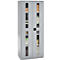Schäfer Shop Genius armoire pour charges lourdes FS, en tôle d'acier, avec hublot, L 1055 x P 520 x H 1950 mm, 5 OH, aluminium blanc, jusqu'à 1000 kg