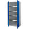 Schäfer Shop Genius Armoire pour charges lourdes FS, tôle d'acier, L 1055 x P 520 x H 1950 mm, 5 HC, blanc alu/bleu enzanium, jusqu'à 1000 kg