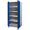 Schäfer Shop Genius armoire pour charges lourdes FS, tôle d'acier, L 1055 x P 620 x H 1950 mm, 5 OH, aluminium blanc/bleu azur, jusqu'à 1000 kg