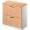 Schäfer Shop Genius Armoire pour dossiers suspendus TETRIS SOLID, 2 HC, L 800 mm, verrouillable, avec plaque de recouvrement, décor hêtre/alu blanc