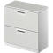 Schäfer Shop Genius Armoire pour dossiers suspendus TETRIS SOLID, 2 HC, L 800 mm, verrouillable, avec plaque de recouvrement, gris clair/alu blanc