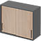 Schäfer Shop Genius Aufsatz-Schiebetürenschrank TETRIS WOOD, 2 OH, B 1000 mm, Höhe inkl. Gleiter, Eiche/graphit